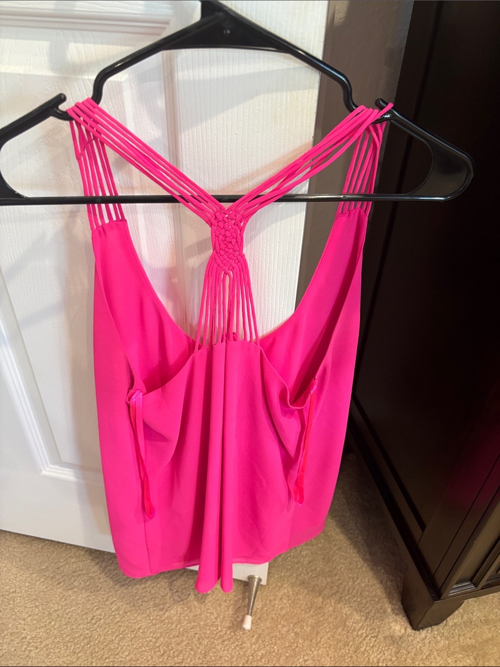 Naked Zebra Hot Pink Strappy Camisole with Braided Back - Picture 3 of 3